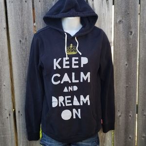 Dream On Sweatshirt Hoodie with Gold Metallic Crown